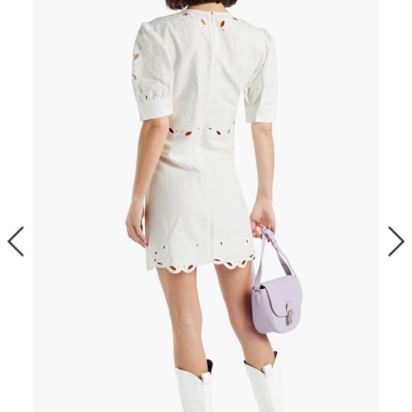 NWT Derek Lam 10 Crosby Everett Eyelet Puffed-Sleeve Mini Dress SIZE 0 - Picture 4 of 11